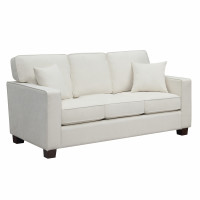 OSP Home Furnishings RSL53-SK52 Russell 3 Seater Sofa in Ivory Fabric